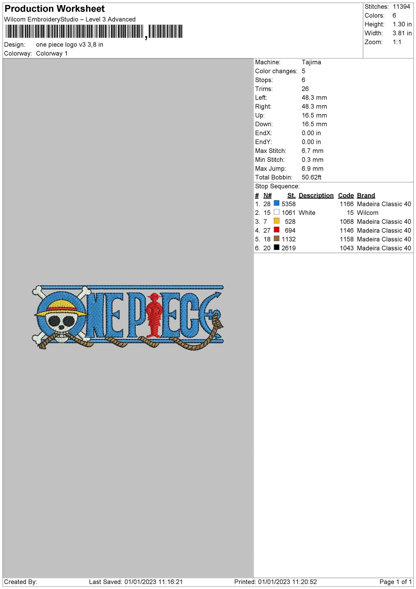 Op Logo V3 Embroidery File 6 sizes