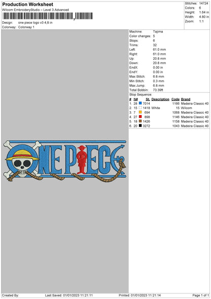 Op Logo V3 Embroidery File 6 sizes