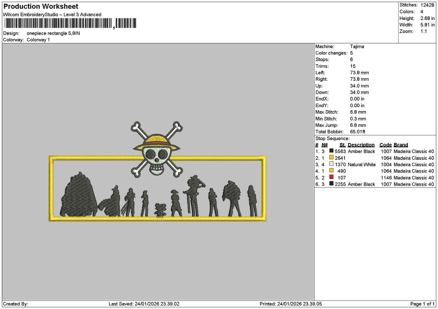 Op Shadow Rectangle Embroidery File 6 sizes
