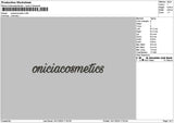 Cosmeticstext 01 Embroidery File 6 sizes