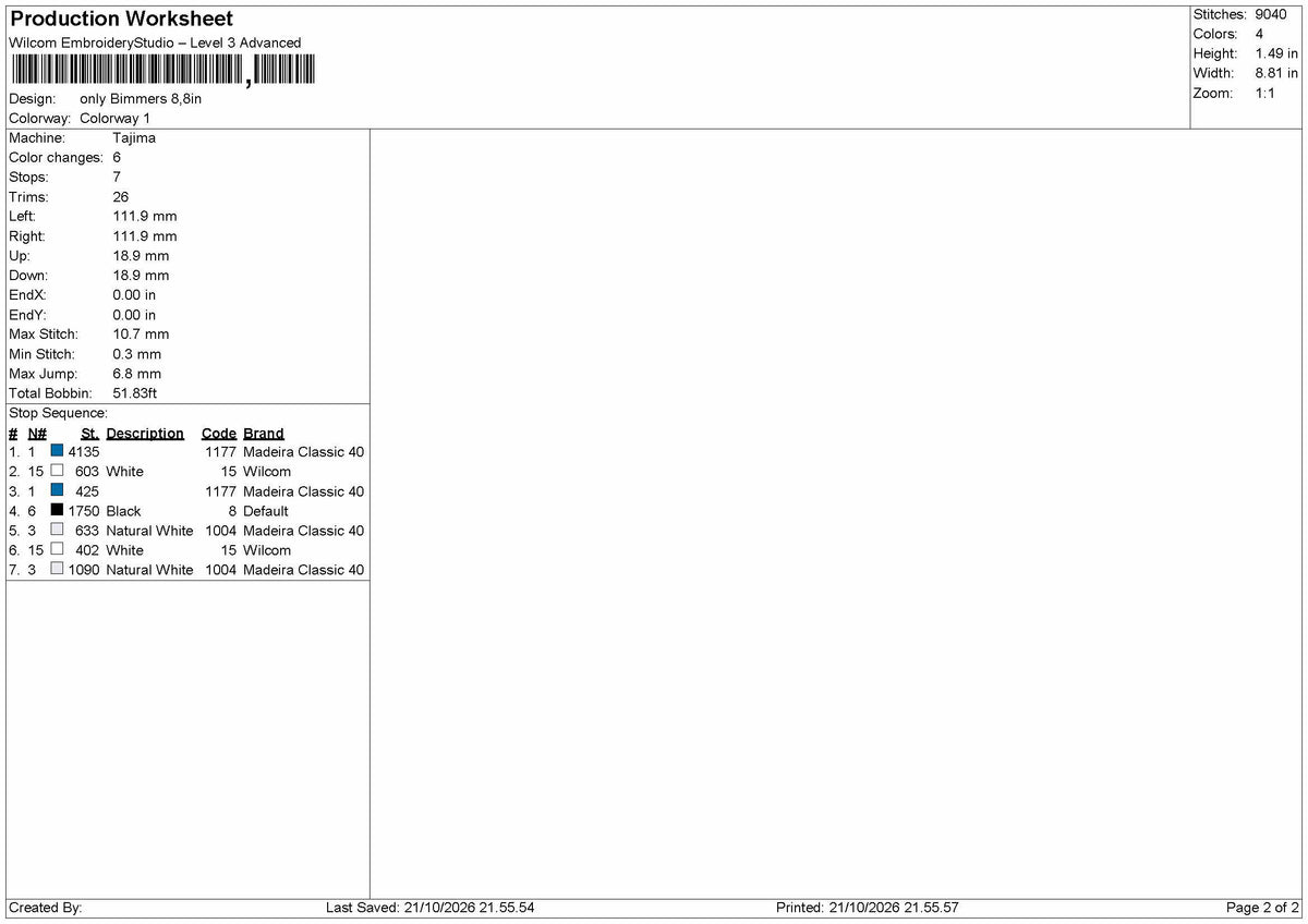 Only Text 2110 Embroidery Machine Design File 6 sizes
