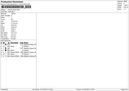 Only Text 2110 Embroidery Machine Design File 6 sizes