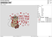 Mouse Text Embroidery File 6 sizes