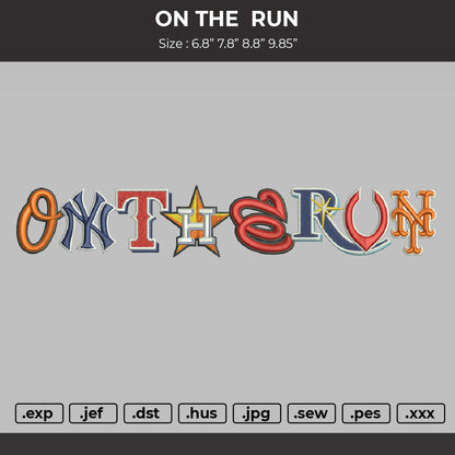 ON THE RUN  Embroidery Machine Design File