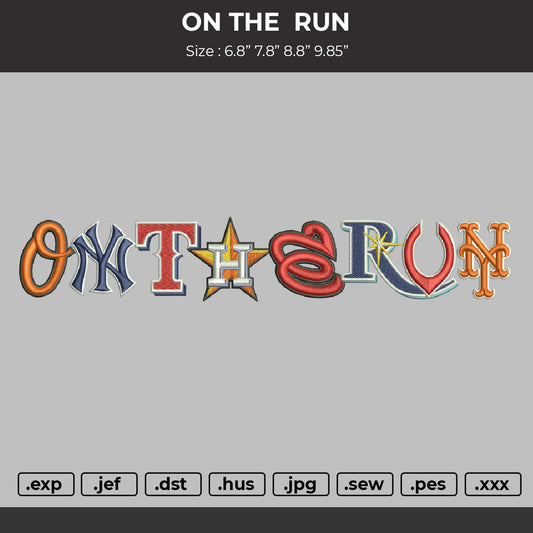 ON THE RUN  Embroidery Machine Design File