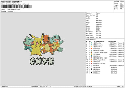 Pokemon1701 Embroidery File 6 sizes