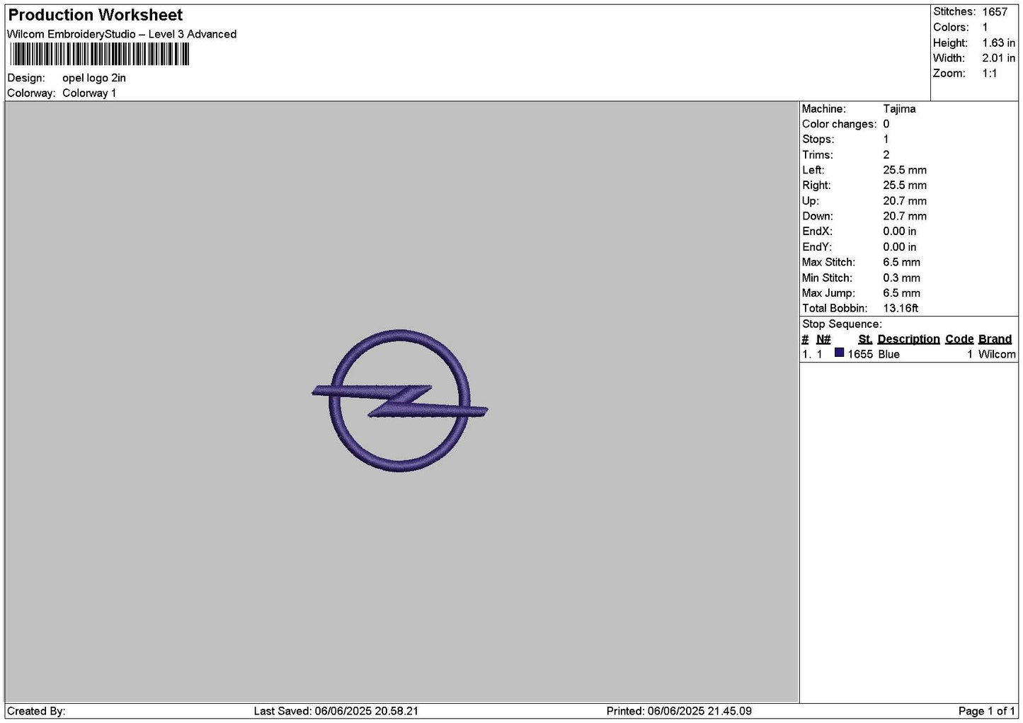Opelcircle Embroidery File 6 sizes