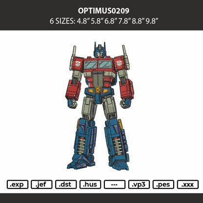 Optimus0209 Embroidery Machine Design File 6 sizes