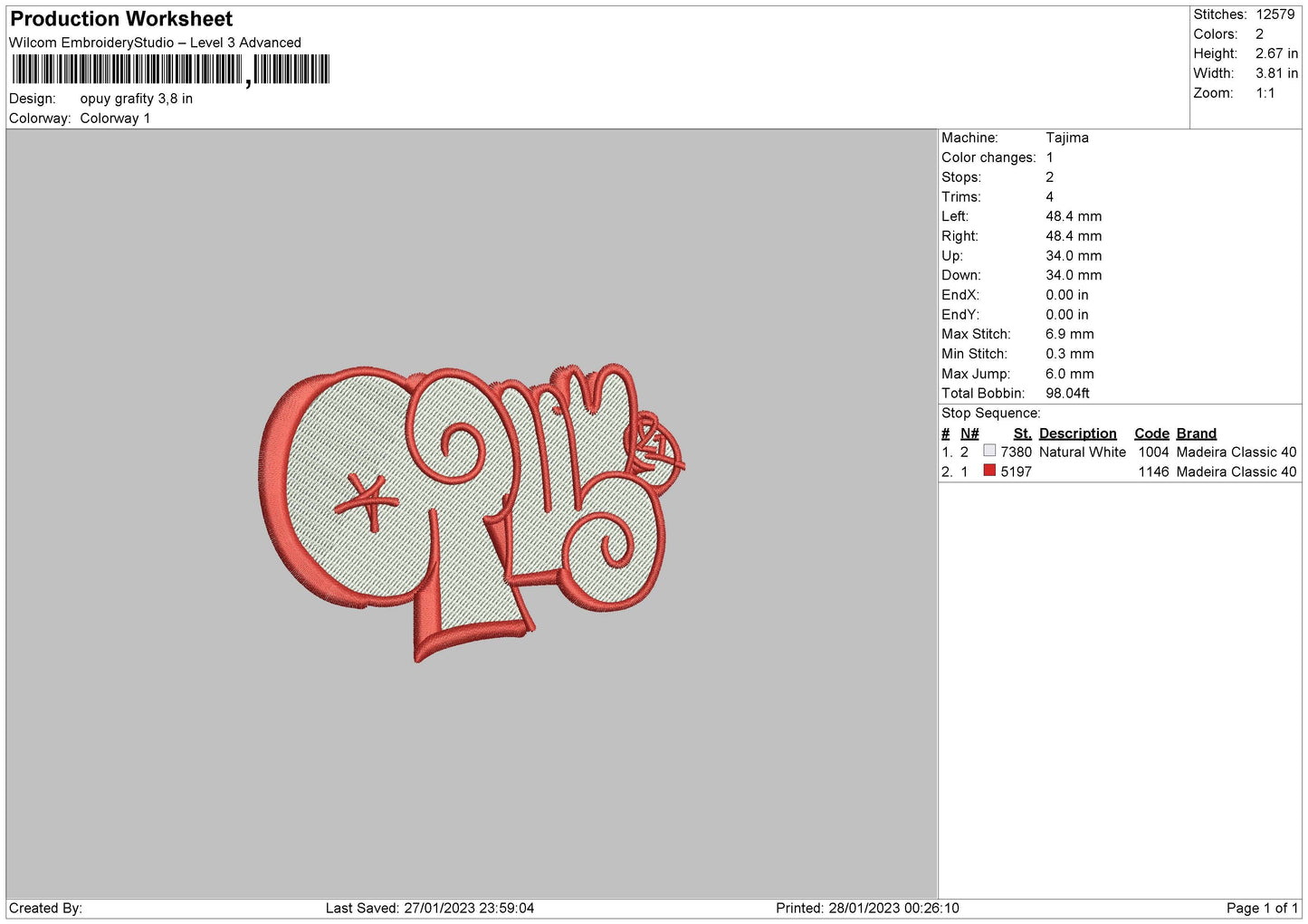 Graffiti02 Embroidery File 6 sizes