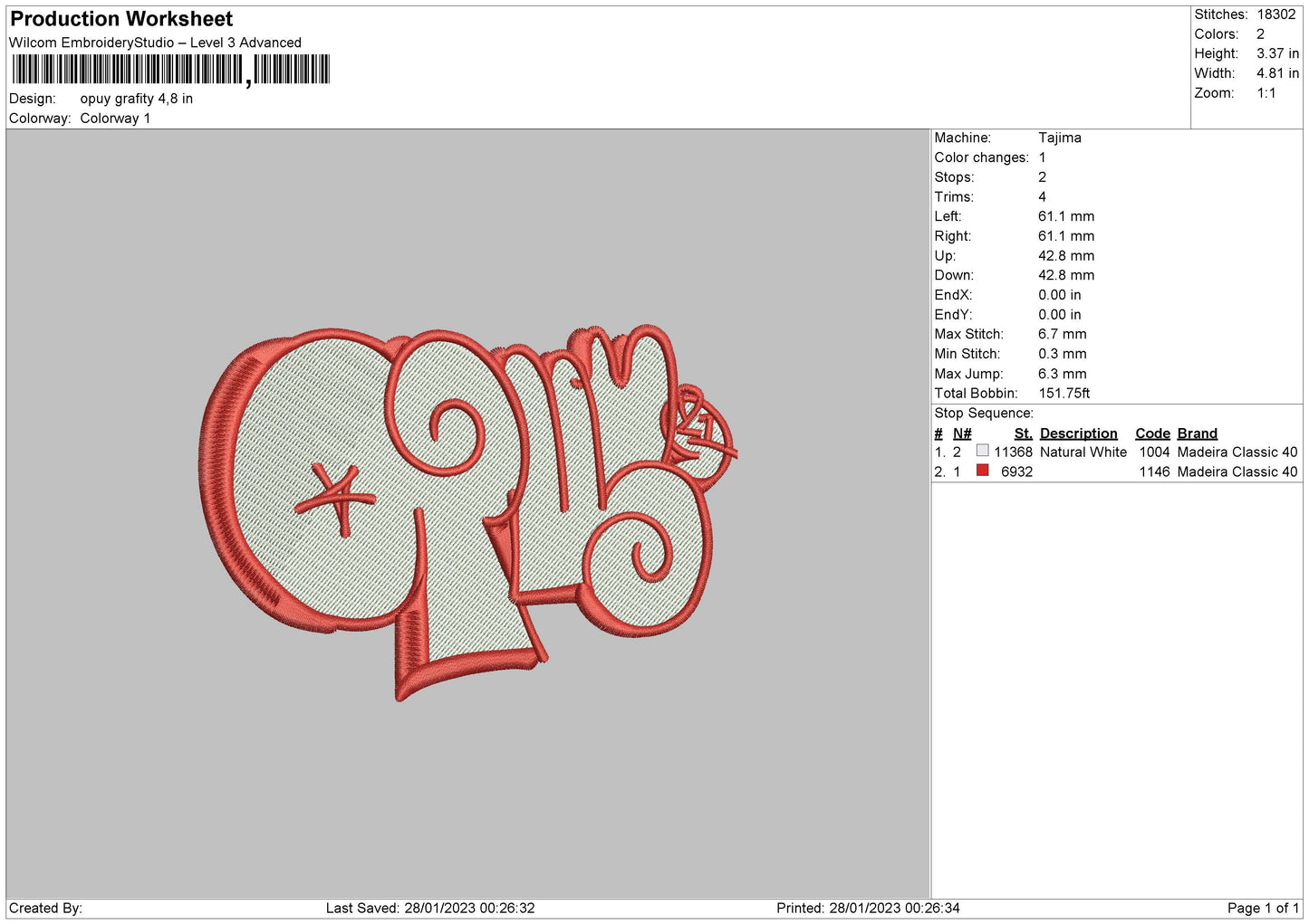 Graffiti02 Embroidery File 6 sizes