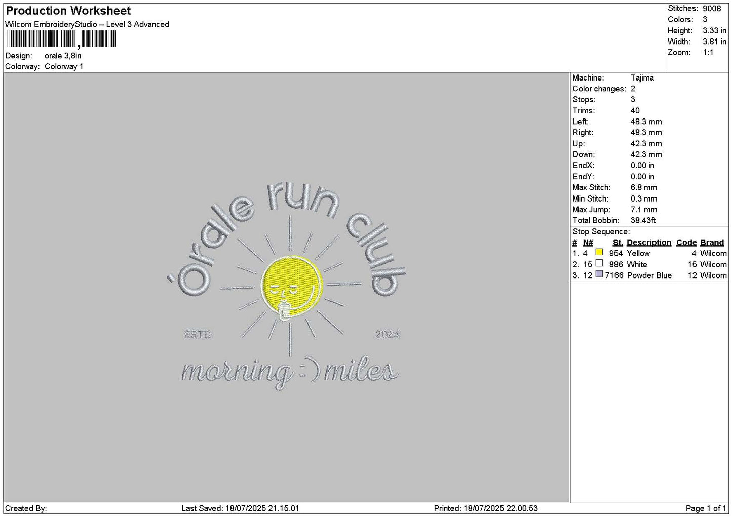 Oraletext Embroidery File 6 sizes