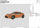 Orange Car Embroidery File 6 sizes