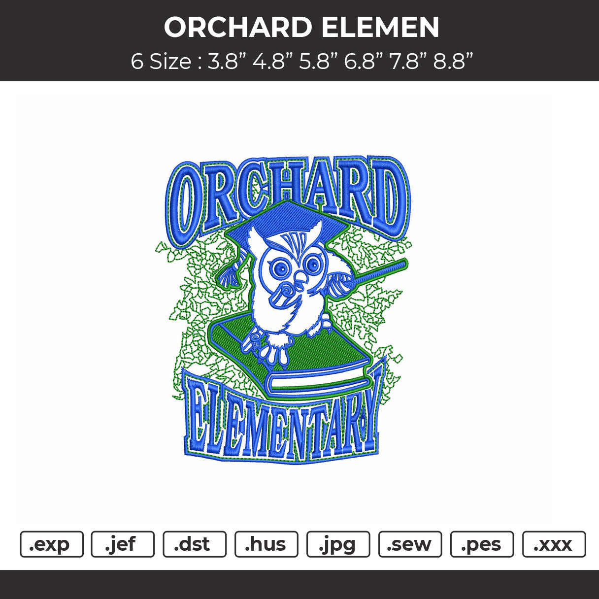 Orchard Elemen Embroidery File 6 sizes