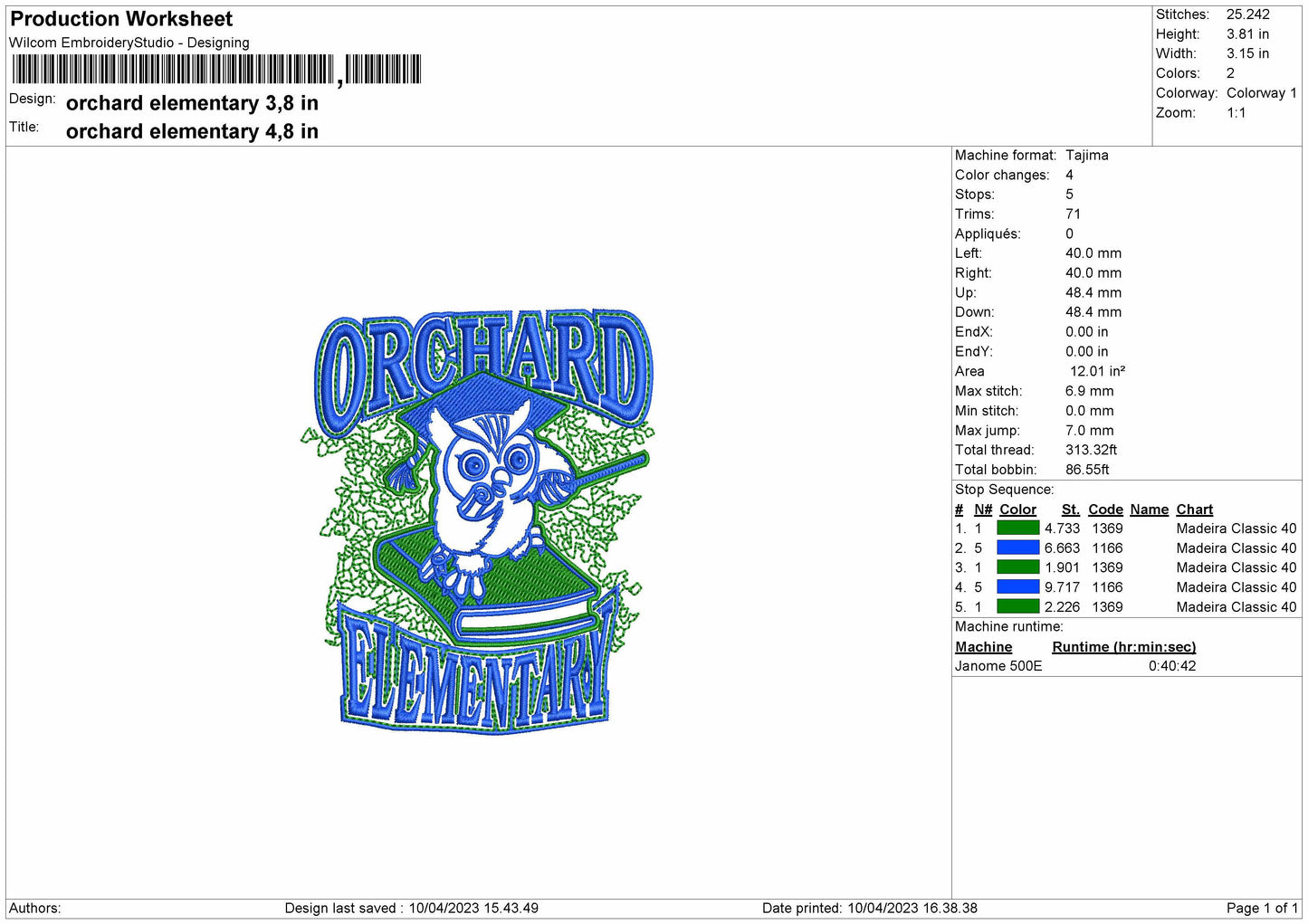 Orchard Elemen Embroidery File 6 sizes
