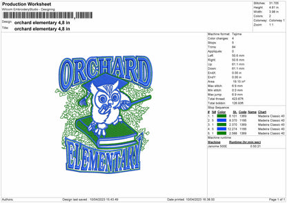 Orchard Elemen Embroidery File 6 sizes