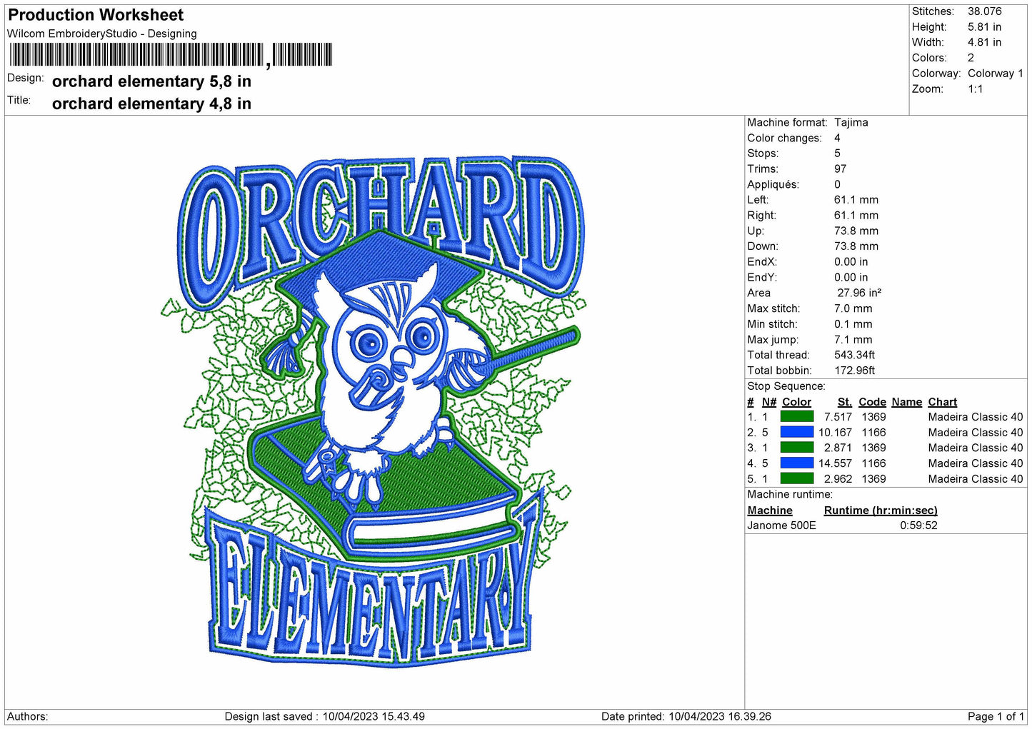 Orchard Elemen Embroidery File 6 sizes