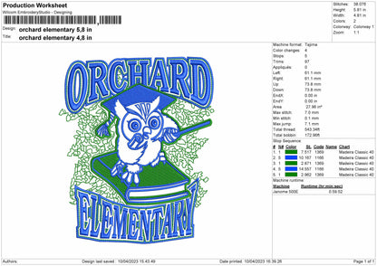 Orchard Elemen Embroidery File 6 sizes