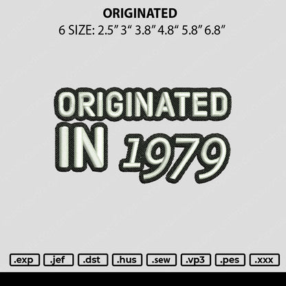 Originated Embroidery File 6 sizes