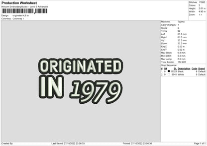 Originated Embroidery File 6 sizes
