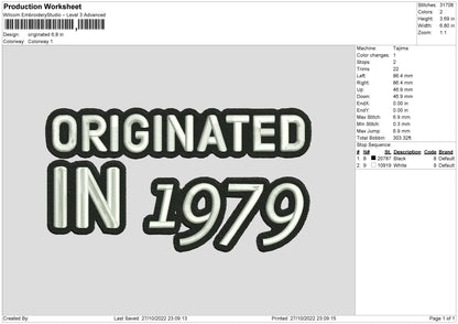 Originated Embroidery File 6 sizes