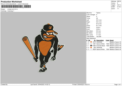 O Bird Embroidery File 6 sizes