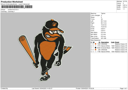 O Bird Embroidery File 6 sizes