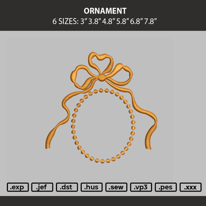 Ornament Embroidery Machine Design File 6 sizes