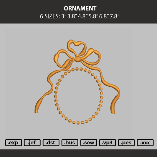 Ornament Embroidery Machine Design File 6 sizes