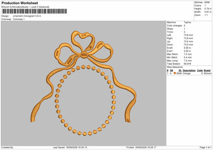 Ornament Embroidery Machine Design File 6 sizes