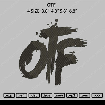 OTF Embroidery File 4 size