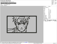 Naruto Rectangle Outline Embroidery File 4 size