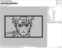 Naruto Rectangle Outline Embroidery File 4 size
