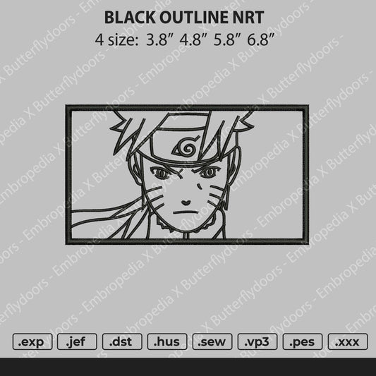 Naruto Rectangle Outline Embroidery File 4 size