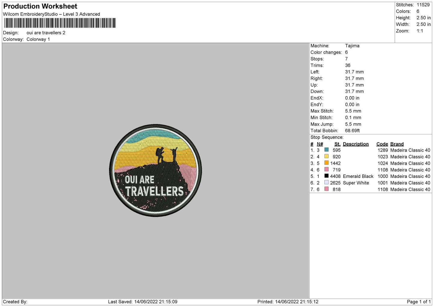 Oui Are Travellers Embroidery File 4 size