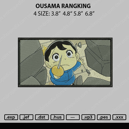 Ousama Rangking V2 Embroidery File 4 size