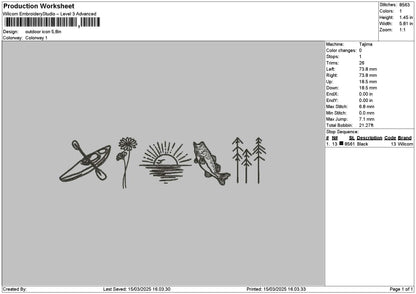 Icons 1503 Embroidery File 6 sizes
