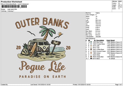 Lifetext1012 Embroidery File 6 sizes