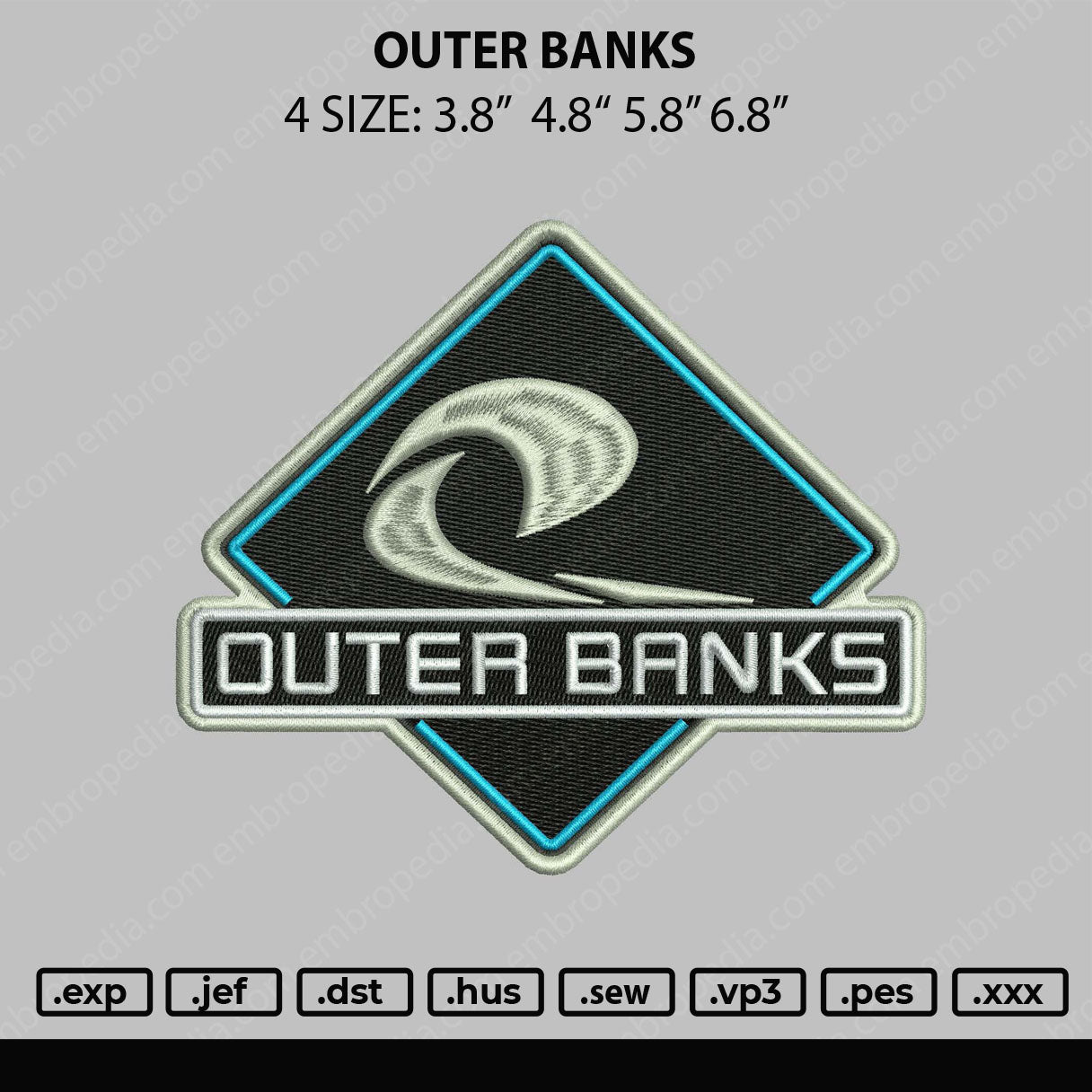 Outer Banks Embroidery File 4 size