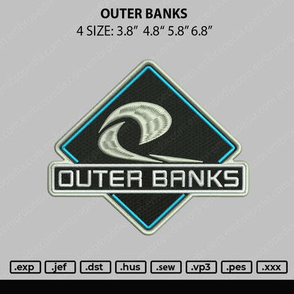 Outer Banks Embroidery File 4 size
