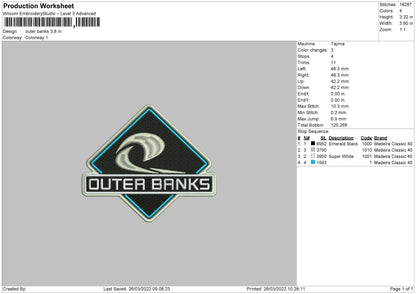 Outer Banks Embroidery File 4 size