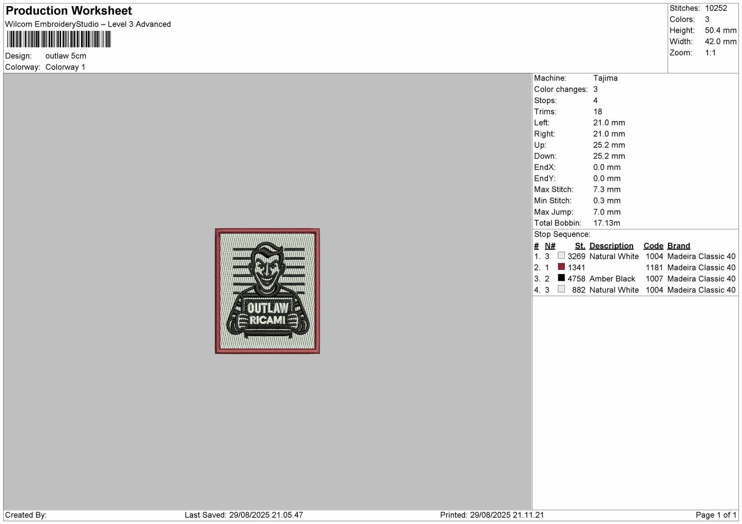 outlaw ricami Embroidery File