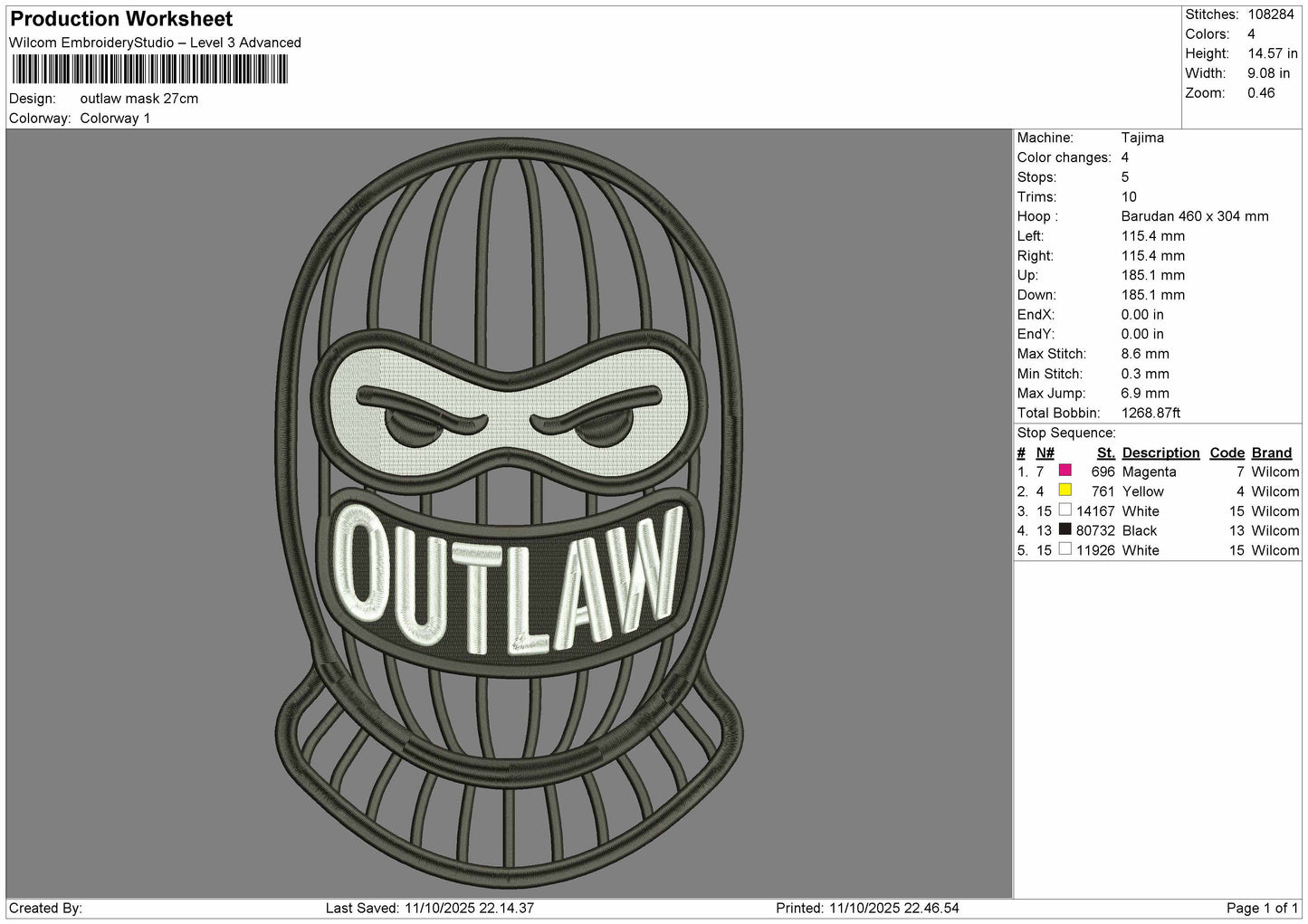 OUTLAW Embroidery & Vector File