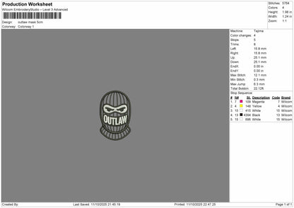 OUTLAW Embroidery & Vector File