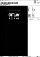Outlawtext 1109 Embroidery File 6 sizes