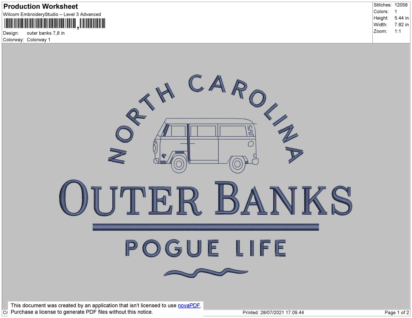 Outer Banks Embroidery File 4 size