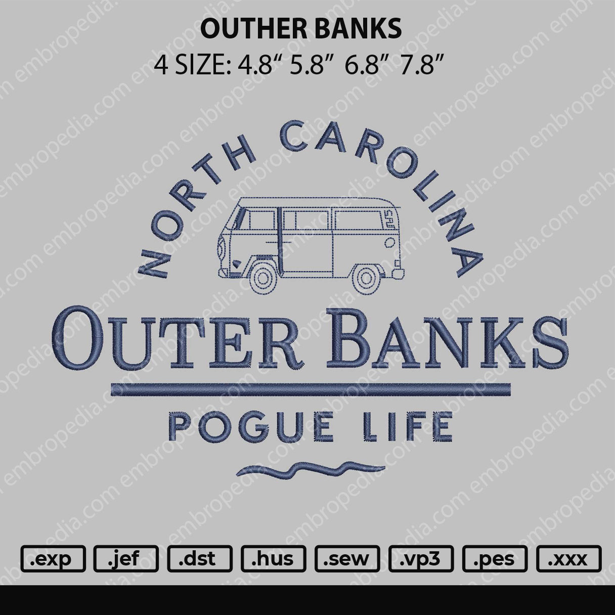 Outer Banks Embroidery File 4 size