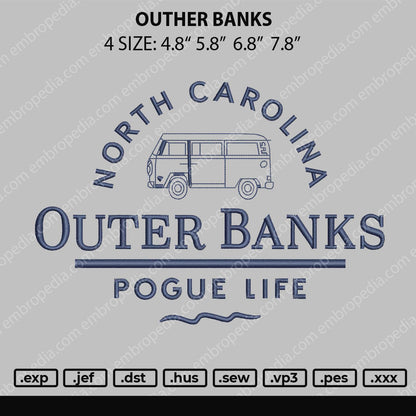 Outer Banks Embroidery File 4 size