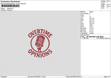 Overtimetext Embroidery File 6 sizes