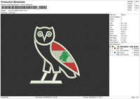 Owl Ovo Lebanon Embroidery File 4 sizes