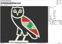 Owl Ovo Lebanon Embroidery File 4 sizes